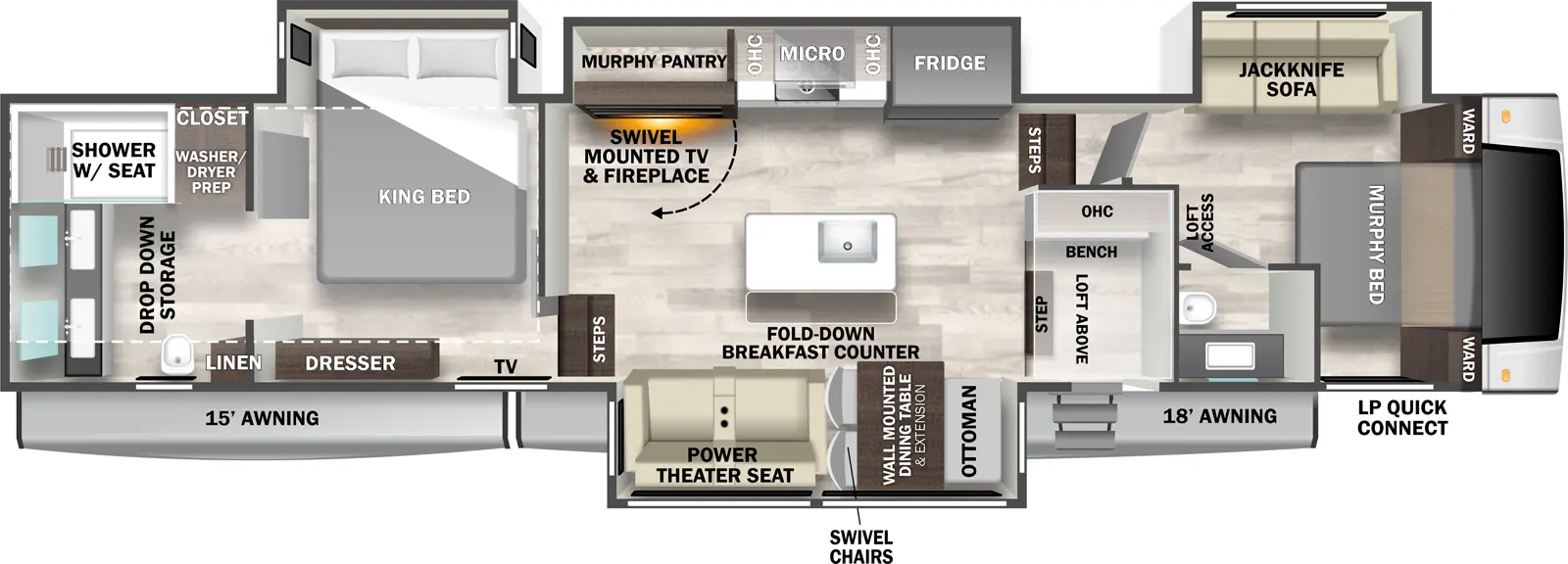 Cedar Creek 381MUD Floorplan